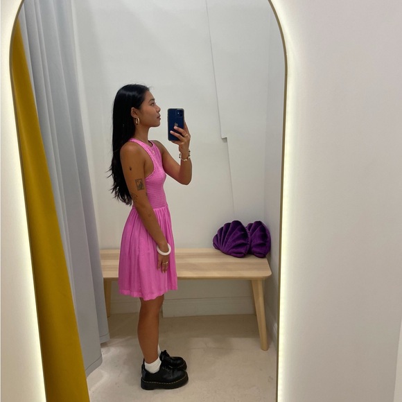 Pink mini flowy dress - Picture 5 of 6